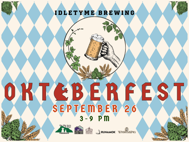 Idletyme Brewing Oktoberfest 2026 banner. September 26, 3-9pm, with logos from event sponsors.